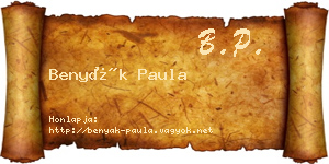 Benyák Paula névjegykártya